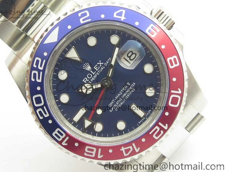 MiroTime 0519 GMT Master II 116719 BLRO GMF 904L Steel Edition Blue Dial on Bracelet A Sporty 3385